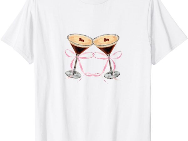 Espresso martini pink bow graphic for girl women t-shirt