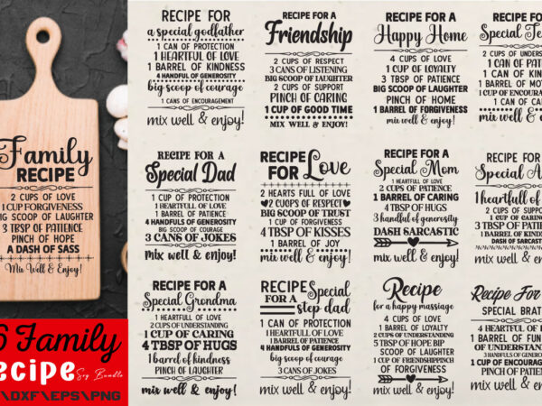 Family recipe t-shirt bundle family recipe svg bundle