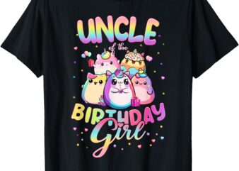 Family Uncle Of The Birthday Girl Squish Squad Mallow T-Shirt