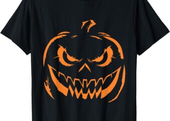 Fierce Jack-O’-Lantern – Scary Pumpkin Face Halloween Art T-Shirt