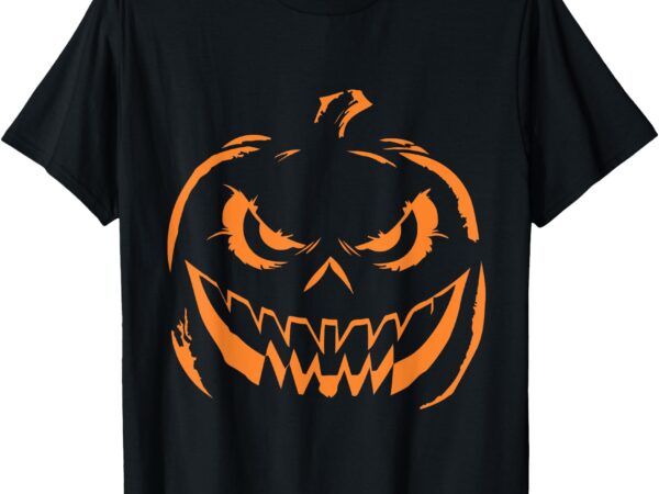 Fierce jack-o’-lantern – scary pumpkin face halloween art t-shirt