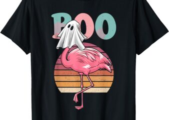 Flamingo Ghost Boo Pink Halloween Costume Flamingo Lover T-Shirt