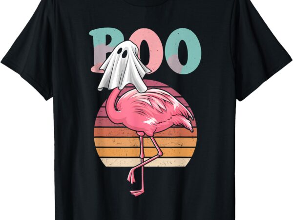 Flamingo ghost boo pink halloween costume flamingo lover t-shirt