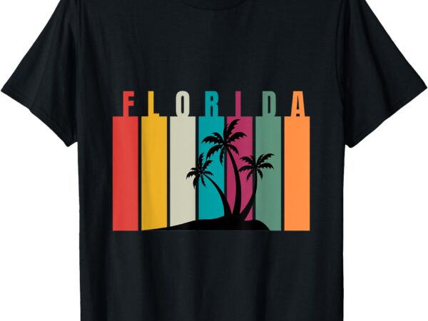 Florida state summer palm trees beach womens mens florida t-shirt