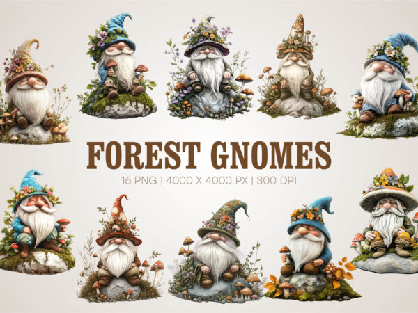 Forest cartoon gnomes. png clipart. t shirt graphic design