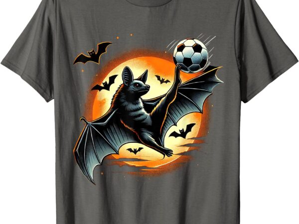 Funny bat playing soccer, halloween costume boys girls t-shirt