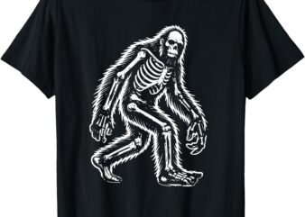 Funny Bigfoot Sasquatch Halloween skeleton men kids T-Shirt