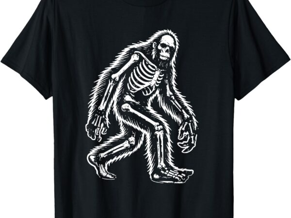 Funny bigfoot sasquatch halloween skeleton men kids t-shirt