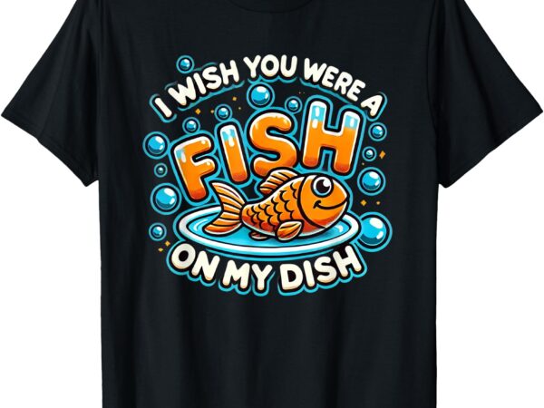 Funny cartoon fish on a plate for ocean lovers and fisherman t-shirt