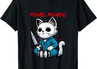 Funny Cat Motif Crazy Cat Graphic Michael Meowers Cat T-Shirt