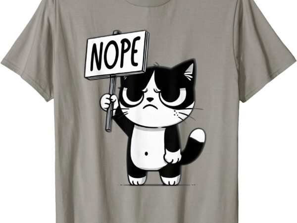 Funny cat nope, grumpy face cat, sarcastic kids mom dad t-shirt