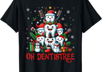 Funny Christmas Dentist Tree Dental Oh Dentistree Tooth Tree T-Shirt