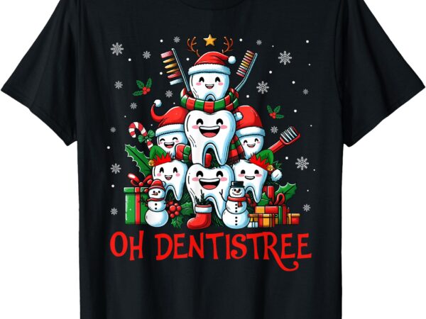 Funny christmas dentist tree dental oh dentistree tooth tree t-shirt