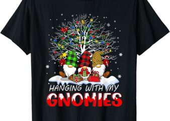 Funny Christmas Gnome Hanging With My Gnomies Family Pajamas T-Shirt