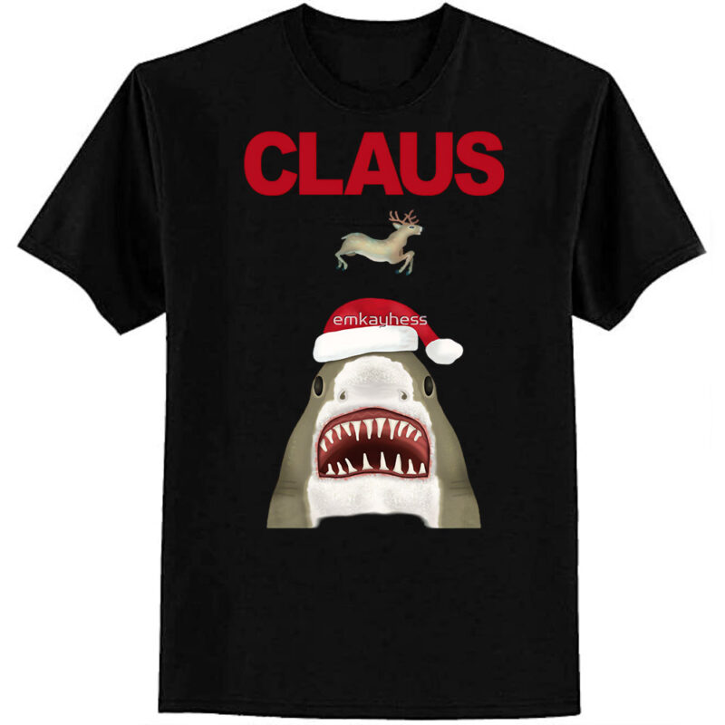 Funny Christmas Santa Claus Shark Reindeer Humor Classic T-Shirt