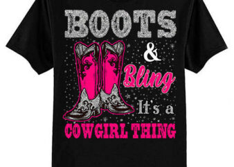 Funny Cowgirl Boots Bling Women Gift Cute Love Country Life T-Shirt ltsp