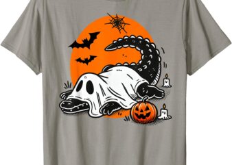 Funny Crocodile Ghost Costume Spooky Halloween Alligator T-Shirt