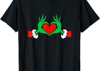 Funny Elf With Cute Heart Hands Style Christmas Costumes T-ShirtFunny Elf With Cute Heart Hands Style Christmas Costumes T-Shirt