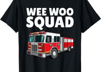 Funny Firefighter Art For Men Women Kids Fire Truck Fireman T-Shirt