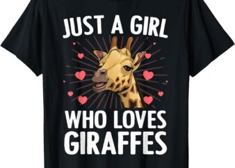 Funny Giraffe Design For Women Girls Safari Giraffe Lovers T-Shirt