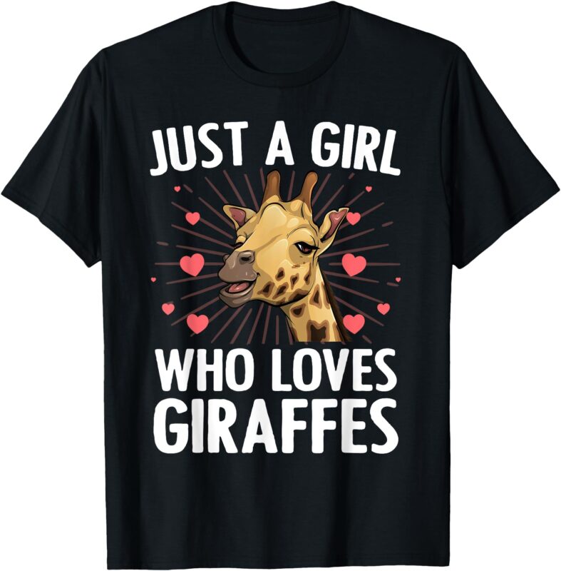 Funny Giraffe Design For Women Girls Safari Giraffe Lovers T-Shirt