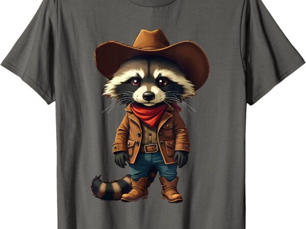 Funny graphic tee country western raccoon t-shirt