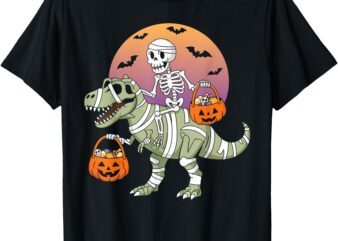 Funny Halloween Boys Kids Toddlers Dinosaur T-rex Skeleton T-Shirt