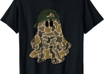 Funny halloween camouflage camo ghost hello hunting season t-shirt