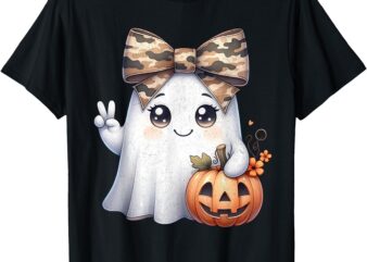 Funny Halloween Camouflage Camo Ghost Hello Hunting Season T-Shirt