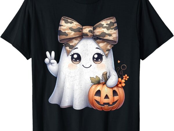 Funny halloween camouflage camo ghost hello hunting season t-shirt