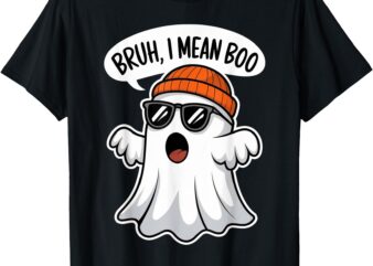 Funny Halloween Ghost Boo Bruh I Mean Boo For Boys Kids Men T-Shirt