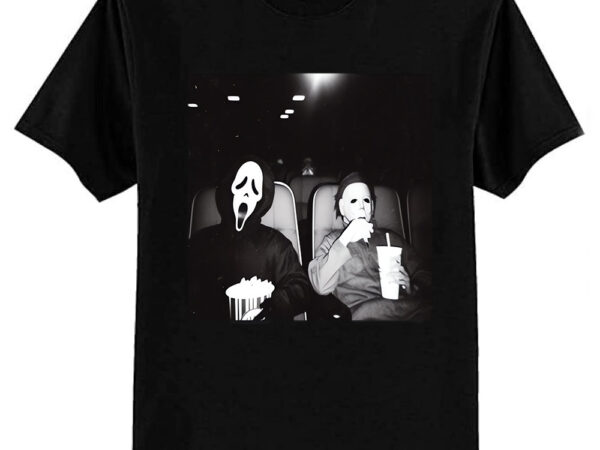 Funny halloween gift vintage 90s ghostface scream and michael myers t-shirt