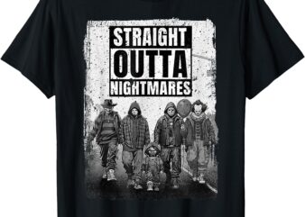 Funny horror halloween scary straight outta nightmares t-shirt