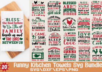 Funny Kitchen Towels T-shirt Bundle Funny Kitchen Towels Svg Bundle