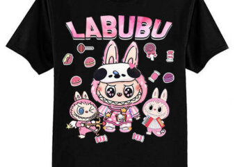 Funny Labubu Cute Labubu The Monsters Pink Meme T-Shirt ltsp