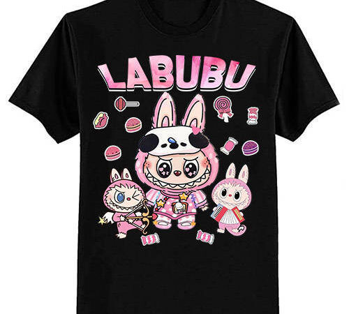 Funny labubu cute labubu the monsters pink meme t-shirt ltsp