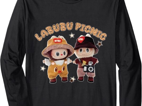 Funny labubu lover cute labubu picnic and friends long sleeve t-shirt