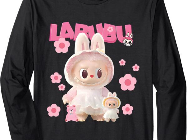 Funny labubu lover cute labubu the monsters pink long sleeve t-shirt