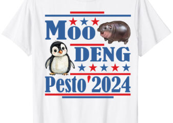 Funny Moo Deng Shirt, Baby Pesto Penguin Tshirt, King Penguin Baby Tee Shirt, Moo Deng Pesto 2024 Shirt, Pygmy Baby Hippo Baby Penguin Shirt