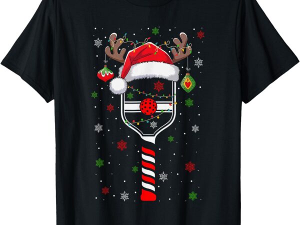 Funny pickleball player christmas holiday reindeer xmas t-shirt