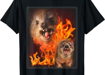 Funny Rock Hyrax Fire Meme T-Shirt