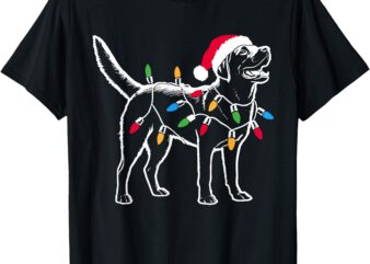 Funny Santa Labrador Retriever Christmas Lights Dog Lover T-Shirt