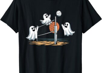 Funny Volleyball Halloween Ghost-Volleyball Sports Lovers T-Shirt