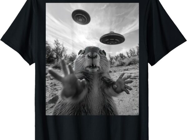 Funny graphic capybara ufo alien funny weird graphic t-shirt