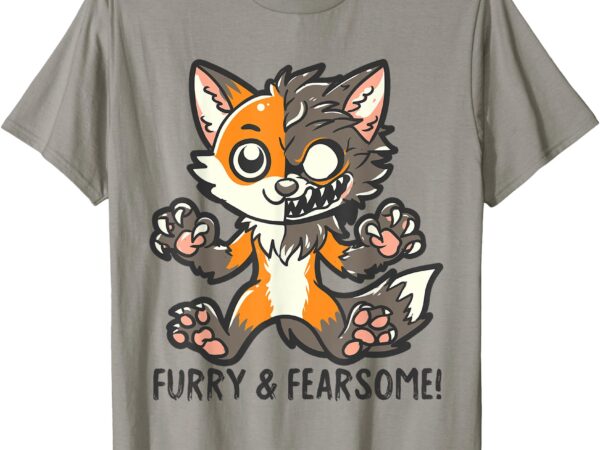 Furry & fearsome halloween werewolf fox t-shirt