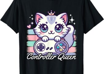 Gamer Girl Cat Gaming Cute Video Game Women Girls T-Shirt