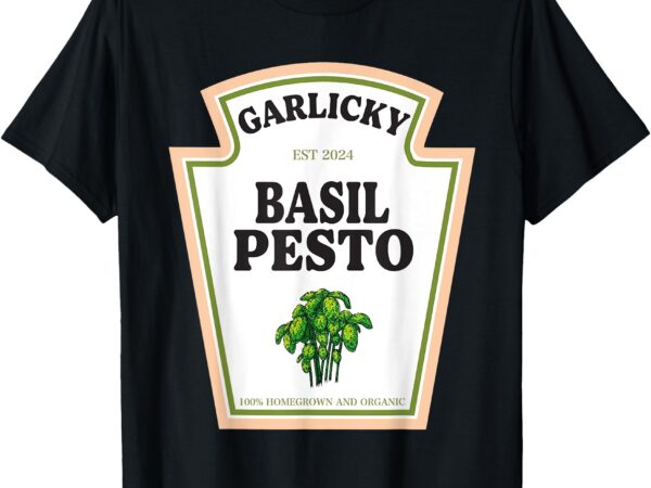 Garlicky basil pesto condiment costume party matching t-shirt