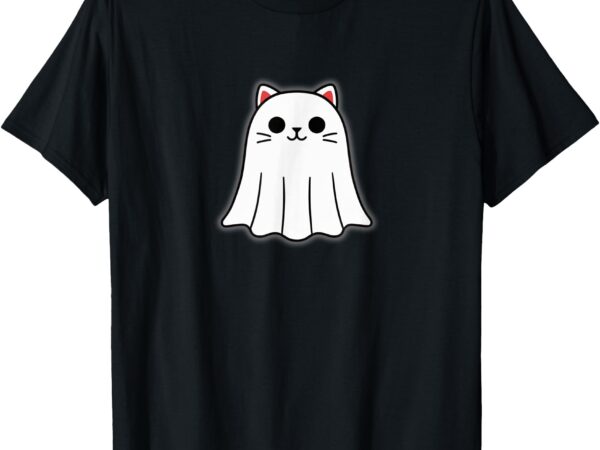 Ghost cat halloween trick or treat funny cute t-shirt