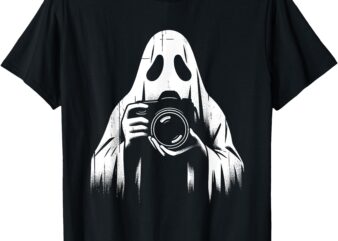 Ghost With Camera – Creepy Photography Halloween Lover T-Shirt