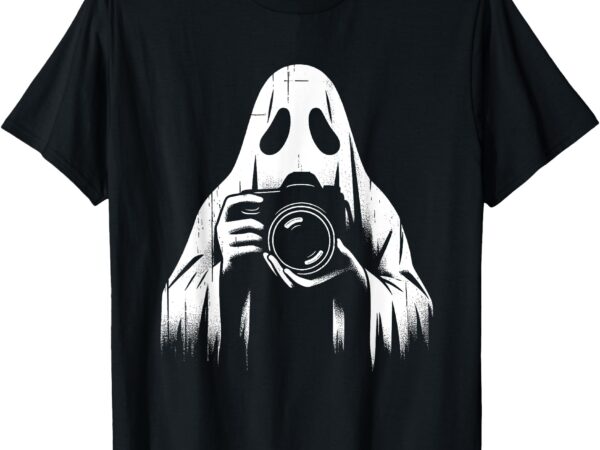 Ghost with camera – creepy photography halloween lover t-shirt